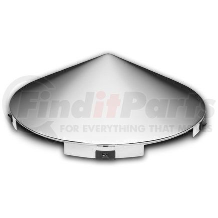 208-2 by ROADMASTER - Pointed chrome front hub cap with 6 multi-notch cutout & 3/8" lip. Fits 4, 5 and 6 notch hubs, for steel wheels 8-23/32"