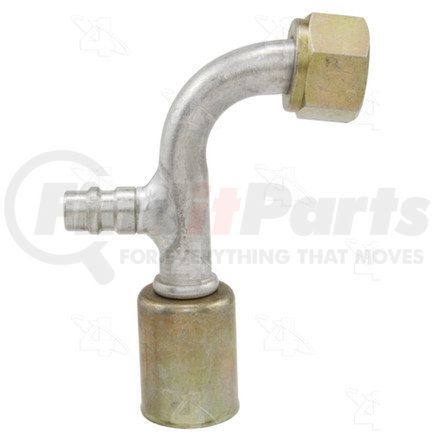 14940 by FOUR SEASONS - 90° Female Standard O-Ring A/C Fitting w/ R134a Service Port