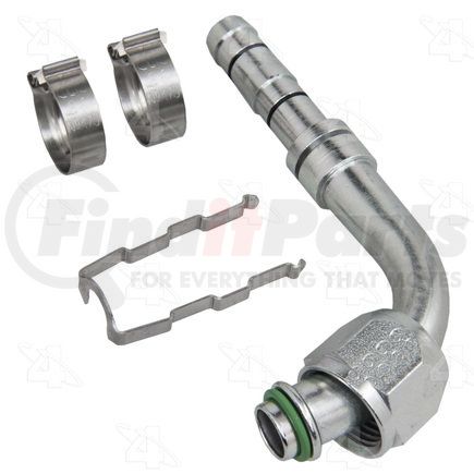 19288 by FOUR SEASONS - EZ Clip 90° Female O-Ring Hose Repair Fitting Kit w/ High Side R134a Service Port