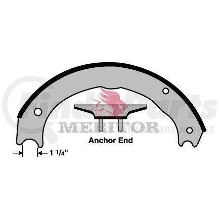 SF5504709ES2 by MERITOR - Drum Brake Shoe - 16.5 in. Brake Diameter, New