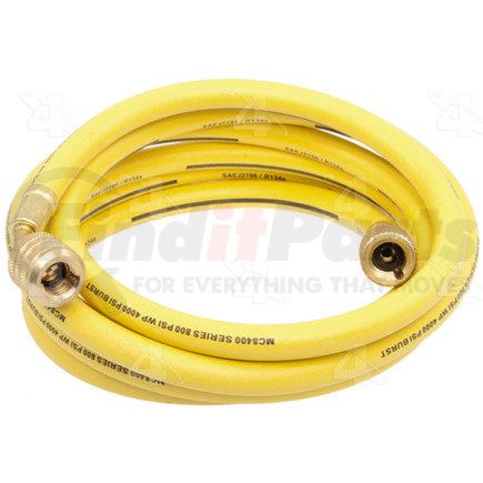 59896 by FOUR SEASONS - 96 in. - Yellow Manifold Gauge R134a Service Hose w/ Anti-Blow Back