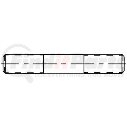 103974 by CONMET - Wheel Hub Stud - Right, 9/16 in.-18 UNF 9/16 in.-12 UNC x 3.12 in., Style 'Q', Double-Ended Stud, Smooth Shank