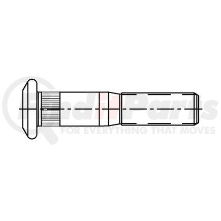 10012794 by CONMET - Wheel Hub Stud - Right, 5/8 in.-18 UNF 5/8 in.-11 UNC x 2.94 in., Style 'Z', Double-Ended Stud, Smooth Shank