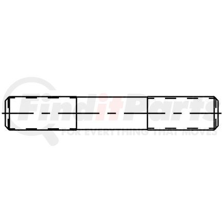 10018441 by CONMET - Wheel Hub Stud - Right, 3/4 in.-16 UNF 3/4 in.-10 UNC x 3.22 in., Style 'K', Double-Ended Stud, Smooth Shank