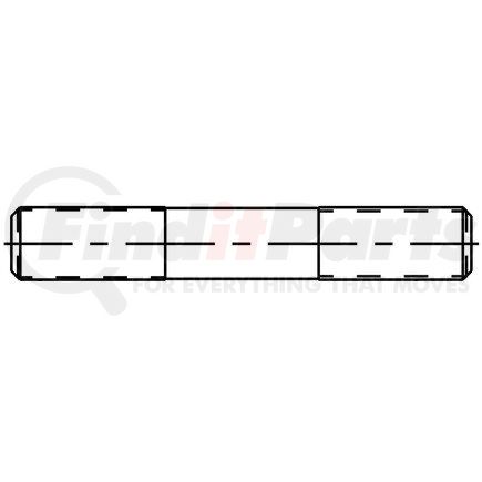 10018442 by CONMET - Wheel Hub Stud - Right,  5/8 in.-18 UNF 5/8 in.-11 UNC x 3.47 in., Style 'I', Double-Ended Stud, Smooth Shank