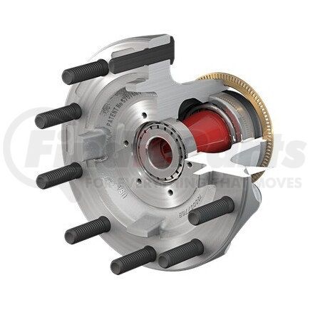 10082203 by CONMET - Drum Brake and Hub Assembly - 5.44 Offset, 7,350 lbs. Rating, Aluminum Hub, 2.92 in. Stud, Aluminum Wheels