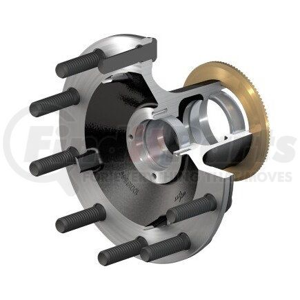 10082916 by CONMET - Drum Brake and Hub Assembly - Conventional, FC, Front, Iron Hub, 2.60 in. Stud, Steel Wheels