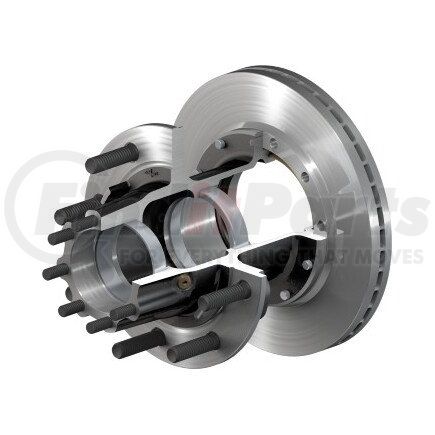 10082910 by CONMET - Disc Brake Rotor and Hub Assembly - Flat Rotor, Iron Hub, 3.06 in. Stud, Aluminum Wheels