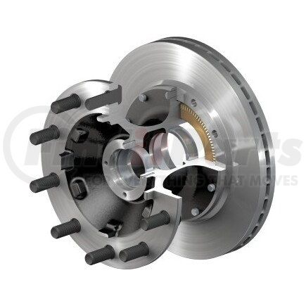 10082922 by CONMET - Disc Brake Rotor and Hub Assembly - Front, Flat Rotor, Iron Hub, 2.01 in. Stud, Steel Wheels