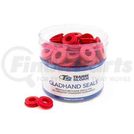 441832 by TRAMEC SLOAN - Gladhand Seal Bucket, 100 Red Polyurethane Gladhand Seals (441737)