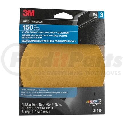 31440 by 3M - Stikit™ Gold Disc 31440, 6", P150A, 5 discs/pack