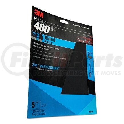 32038 by 3M - Imperial™ Wetordry™ Sheet 32038, 9" x 11", P400, 5 sheets/pack