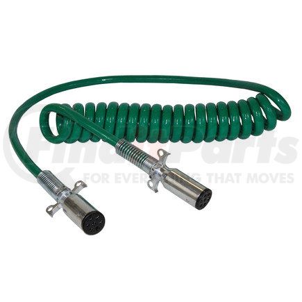 S-20055 by NEWSTAR - ABS Coiled Cable - 7-Way, 15ft. Includes Zinc Metal Plugs & Spring Guards