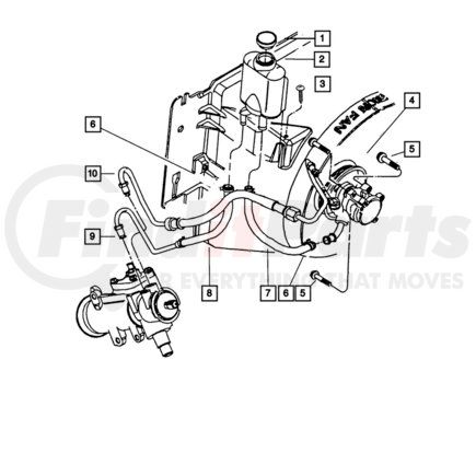 52088541AB by MOPAR - Power Steering Reservoir Hose - For 2001-2002 Jeep Wrangler