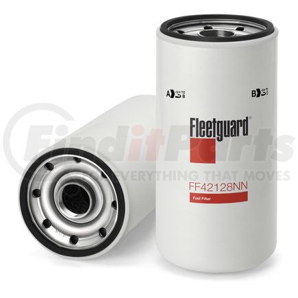 FF42128NN by FLEETGUARD - Fuel Filter - Spin-on Design, 8.68 in. L, 3.93 in. OD, M32X1.5-6H Thread