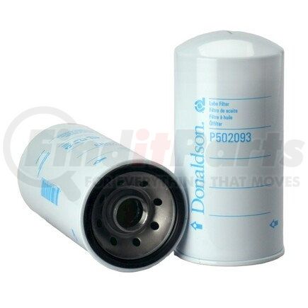 P502093 by DONALDSON - Engine Oil Filter - 8.78 in., Combination Type, Spin-On Style, Cellulose Media Type, with Bypass Valve