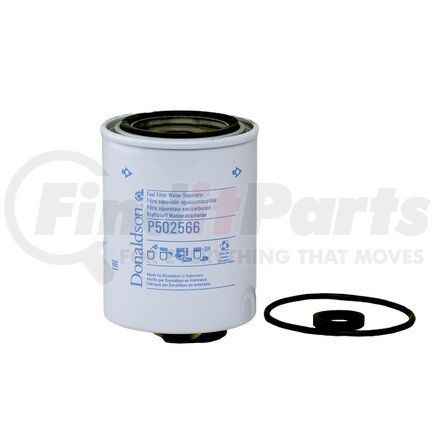 P502566 by DONALDSON - Fuel Water Separator Filter - 4.65 in., Water Separator Type, Spin-On Style, Cellulose Media Type