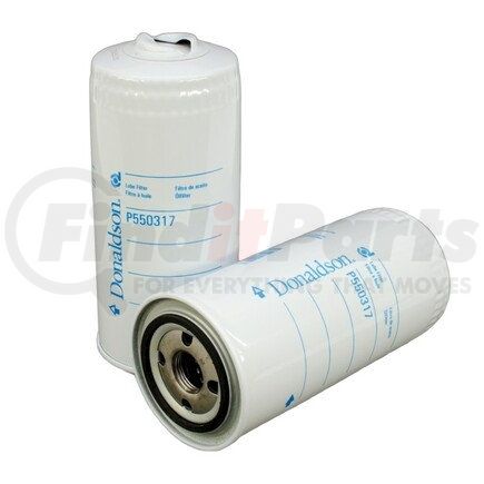 P550317 by DONALDSON - Engine Oil Filter - 8.31 in., Full-Flow Type, Spin-On Style, Cellulose Media Type, with Bypass Valve