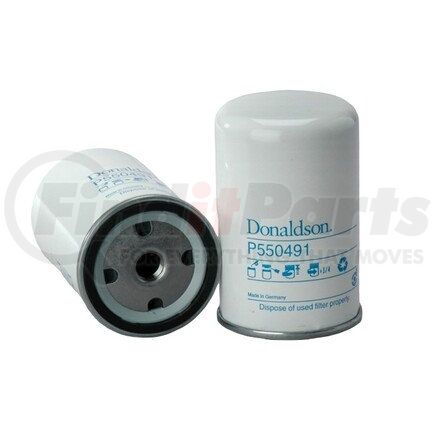 P550491 by DONALDSON - Fuel Water Separator Filter - 4.88 in., Water Separator Type, Spin-On Style, Cellulose Media Type