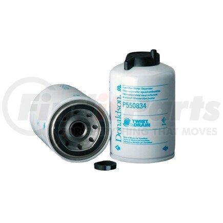 P550834 by DONALDSON - Fuel Water Separator Filter - 4.98 in., Water Separator Type, Spin-On Style, Composite Media Type
