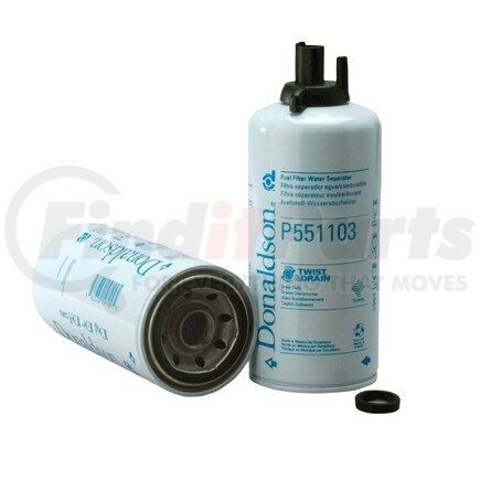 P551103 by DONALDSON - Fuel Water Separator Filter - 9.4 in., Water Separator Type, Spin-On Style, Composite Media Type, Not for Marine Applications