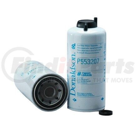 P553207 by DONALDSON - Fuel Water Separator Filter - 8.63 in., Water Separator Type, Spin-On Style, Cellulose Media Type, Not for Marine Applications
