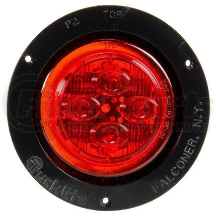10391R by TRUCK-LITE - 10 Series, Low Profile, LED, Red Round, 8 Diode, Marker Clearance Light, PC, Black Polycarbonate Flush Mount, Fit 'N Forget M/C, 12V