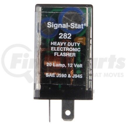 282 by TRUCK-LITE - Signal-Stat Flasher Module - 20 Light Electro-Mechanical, Plastic, 70-120fpm, 2 Blade Terminals, 12V