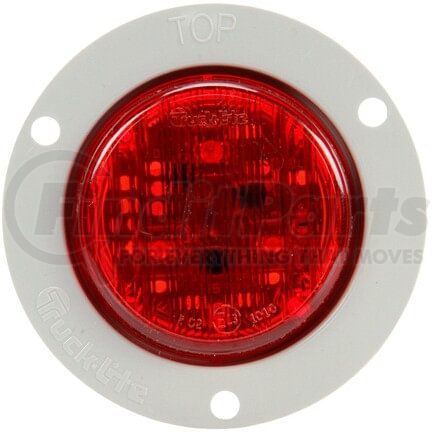 30066R by TRUCK-LITE - 30 Series, European Flush Mount, LED, Red Round, 3 Diode, Marker Clearance Light, ECE, Gray Polycarbonate Flush Mount, Fit 'N Forget M/C, Stripped End, 12 - 24V, Kit