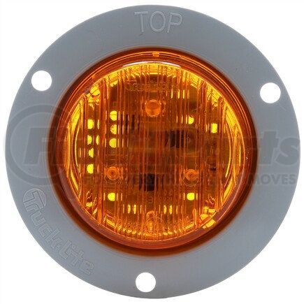 30066Y by TRUCK-LITE - 30 Series, European Flush Mount, LED, Yellow Round, 3 Diode, Marker Clearance Light, ECE, Gray Polycarbonate Flush Mount, Fit 'N Forget M/C, Stripped End, 12 - 24V, Kit