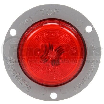 30223R by TRUCK-LITE - 30 Series, Incandescent, Red Round, 1 Bulb, Marker Clearance Light, PC, Flange Mount, PL-10, 12V
