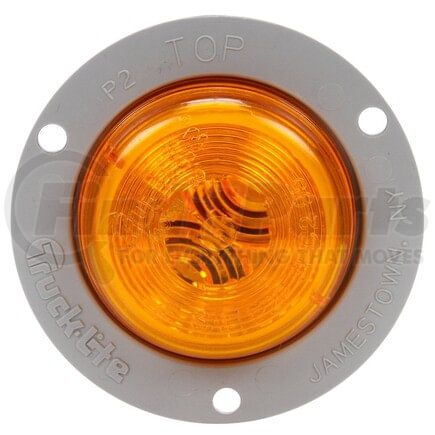 30223Y by TRUCK-LITE - 30 Series, Incandescent, Yellow Round, 1 Bulb, Marker Clearance Light, PC, Flange Mount, PL-10, 12V