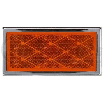 32ADB by TRUCK-LITE - Signal - Stat, Rectangle, Yellow, Reflector, Chrome Acrylic Adhesive Mount, Display