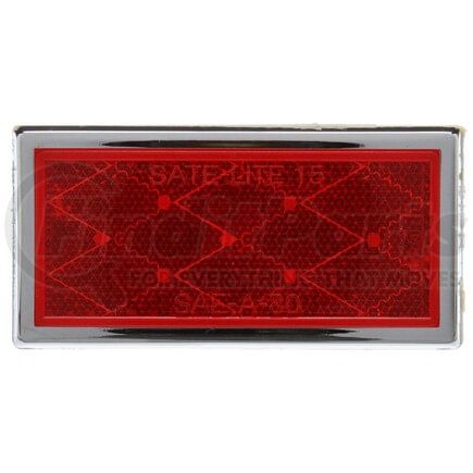 32DB by TRUCK-LITE - Signal - Stat, Rectangle, Red, Reflector, Chrome Acrylic Adhesive Mount, Display