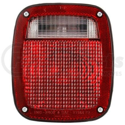 4026 by TRUCK-LITE - Signal-Stat, Incandescent, Red/Clear Polycarbonate Lens, RH, Combo Box Light, 3 Stud , License Light, Hardwired, Stripped End, 12V