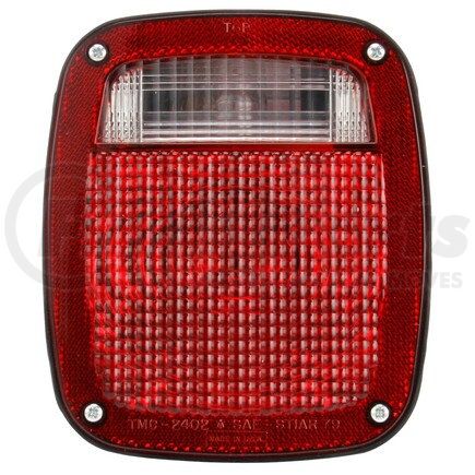4025 by TRUCK-LITE - Signal-Stat, Incandescent, Red/Clear Polycarbonate Lens, LH, Combo Box Light, 3 Stud , License Light, Hardwired, Stripped End, 12V