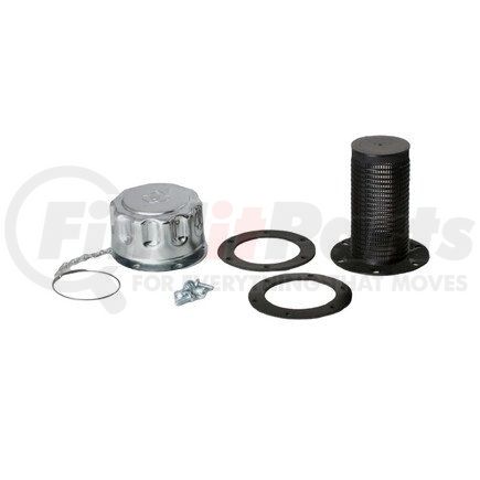 P563355 by DONALDSON - Hydraulic Filler Breather Assembly - 6.10 in. length, 3.15 in. OD, 6 bolt holes