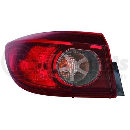 316-1942L-AS by DEPO - Tail Light, LH, Outer, Body Mounted, Chrome Housing, Red/Clear Lens