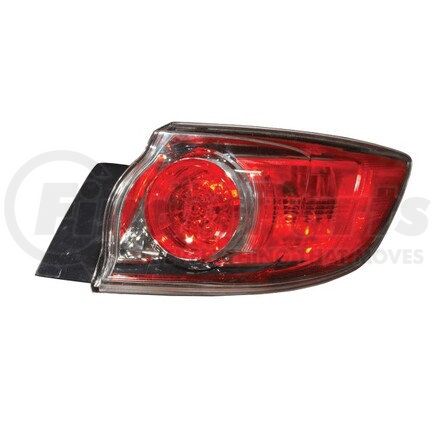 316-1929R-AS by DEPO - Tail Light, RH, Outer, Body Mounted, Chrome Housing, Red/Clear Lens, with Standard Bulb Type