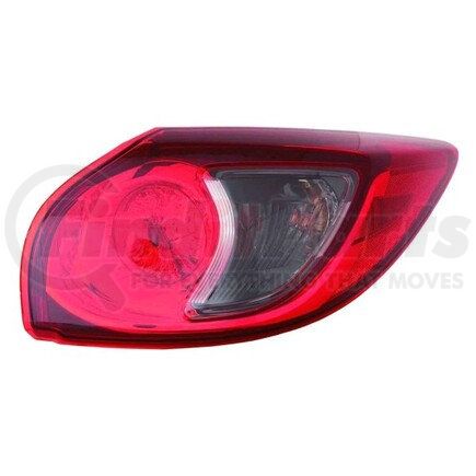 316-1937R-AS by DEPO - Tail Light, RH, Outer, Body Mounted, Black Housing, Red/Clear Lens, with Bulb, Plastic, without Mounting Hardware