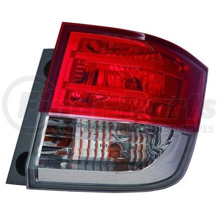 317-19B1R-AS by DEPO - Tail Light, RH, Outer, Quarter Panel Mounted, Chrome Housing, Red/Clear Lens