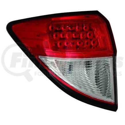 317-19ABL-ASN by DEPO - Tail Light, LH, Outer, Body Mounted, Chrome Housing, Red/Clear Lens, LED