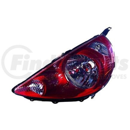317-1151L-UC4 by DEPO - Headlight, LH, Lens and Housing, Red Housing, Clear Lens, Milano Red (Paint Code R81), CAPA Certified