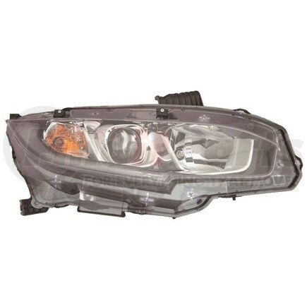 317-1180R-AC2 by DEPO - Headlight, RH, Black/Chrome Housing, Clear Lens, without Black Bezel, CAPA Certified