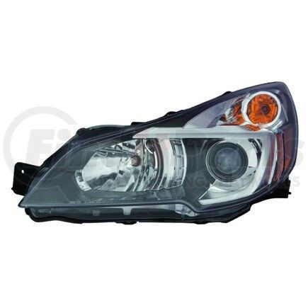 320-1122L-ACN2 by DEPO - Headlight, LH, Black Housing, Clear Lens, with Projector, with Black Bezel, CAPA Certified