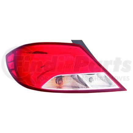 321-1966L-AS by DEPO - Tail Light, LH, Outer, Quarter Panel Mounted, Chrome Housing, Red/Clear Lens