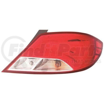 321-1966R-AS by DEPO - Tail Light, RH, Outer, Quarter Panel Mounted, Chrome Housing, Red/Clear Lens