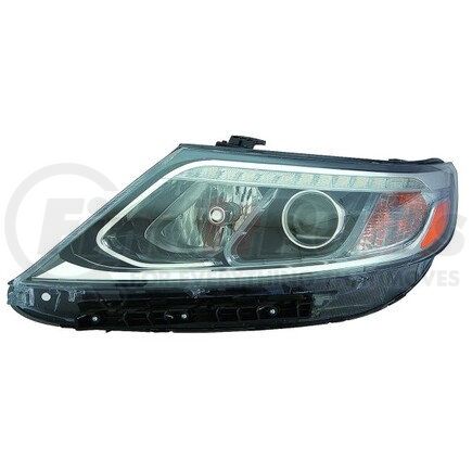 323-1143L-ASN2 by DEPO - Headlight, LH, Black/Chrome Housing, Clear Lens, with Projector, LED, with Series of Individual LED Bulb Upper Light