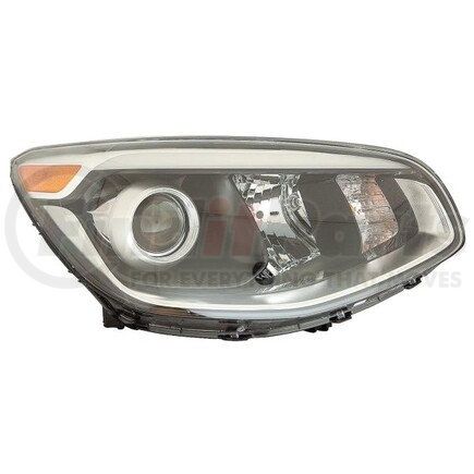 323-1150R-AC2 by DEPO - Headlight, RH, Black Housing, Clear Lens, with Projector, with LED Accent Lights, CAPA Certified