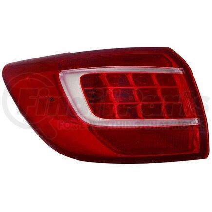 323-1938L-AS by DEPO - Tail Light, LH, Outer, Quarter Panel Mounted, Chrome Housing, Red/Clear Lens, LED